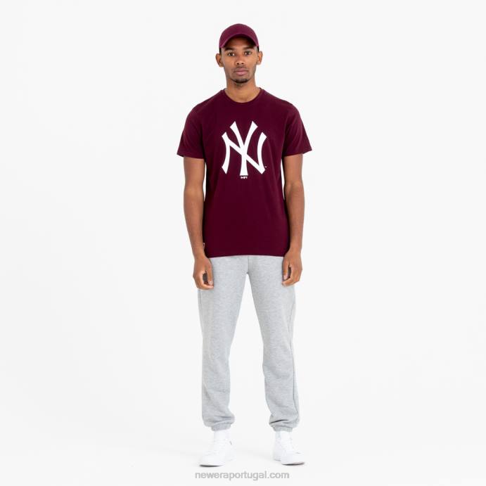 FFTN2926 New Era camiseta marrom com logo da equipe new york yankees mlb