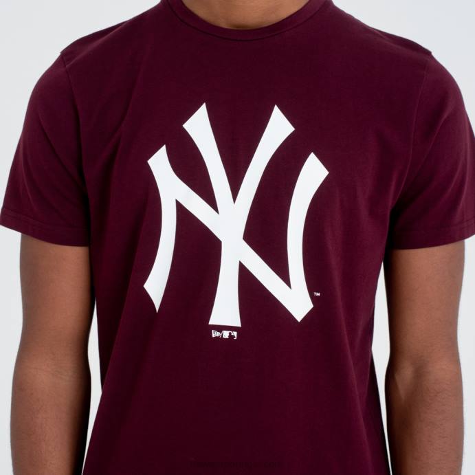 FFTN2926 New Era camiseta marrom com logo da equipe new york yankees mlb