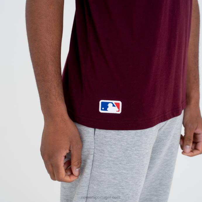 FFTN2926 New Era camiseta marrom com logo da equipe new york yankees mlb