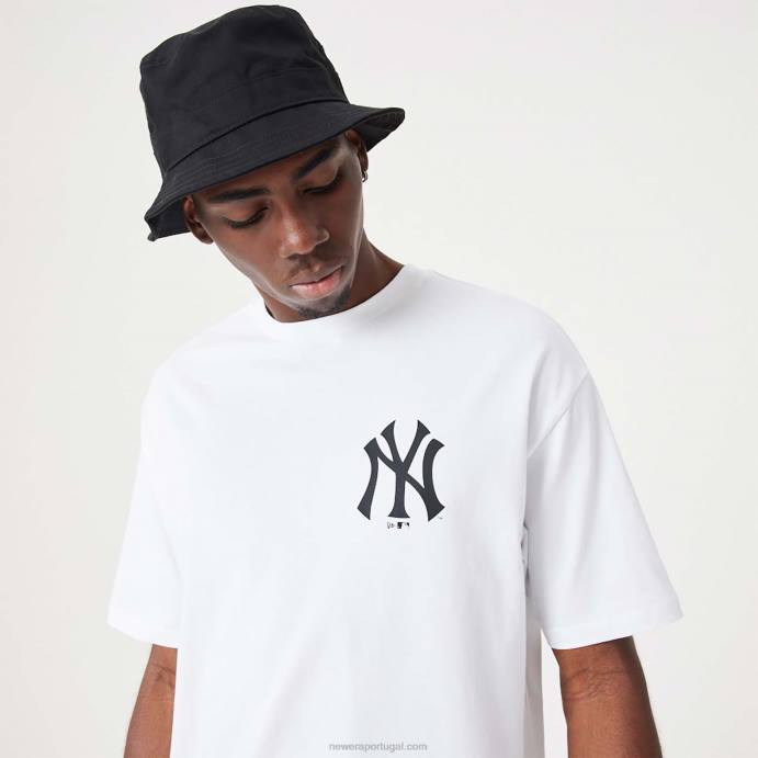 FFTN2927 New Era t-shirt oversized branca com estampa floral new york yankees mlb