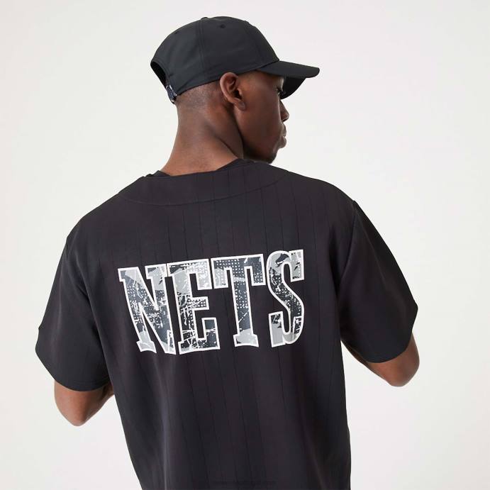 FFTN2928 New Era brooklyn nets nba infill logotipo da equipe camisa preta
