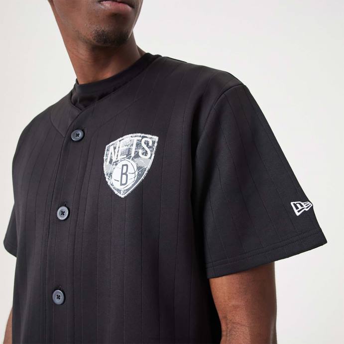 FFTN2928 New Era brooklyn nets nba infill logotipo da equipe camisa preta