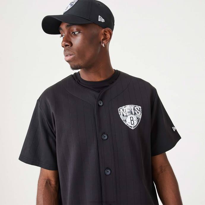 FFTN2928 New Era brooklyn nets nba infill logotipo da equipe camisa preta