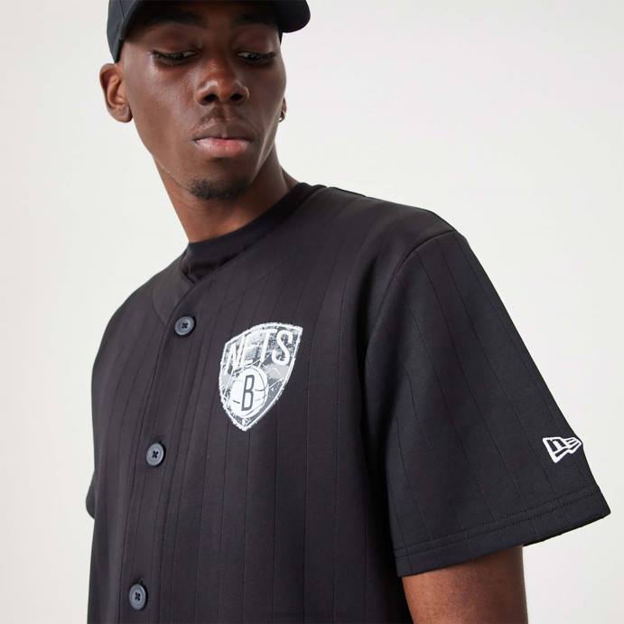 FFTN2928 New Era brooklyn nets nba infill logotipo da equipe camisa preta