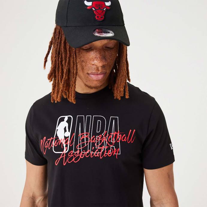 FFTN2929 New Era nba script logo camiseta preta
