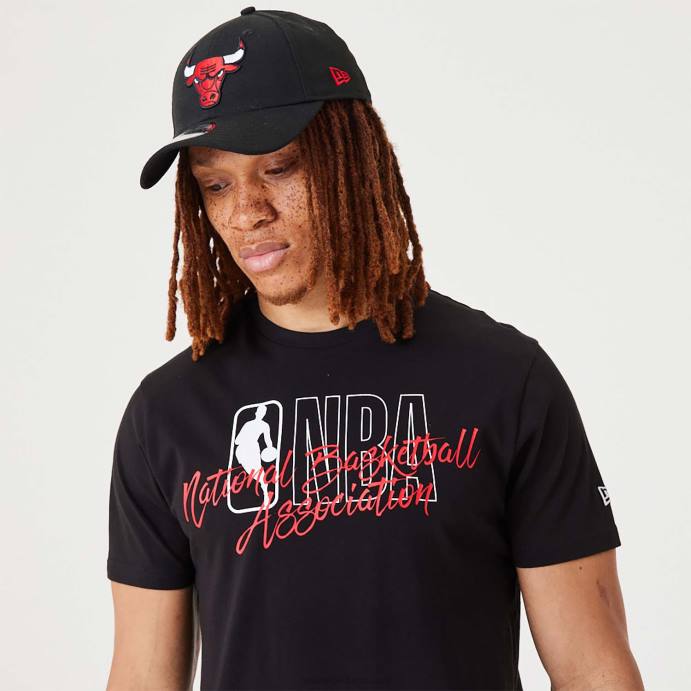 FFTN2929 New Era nba script logo camiseta preta