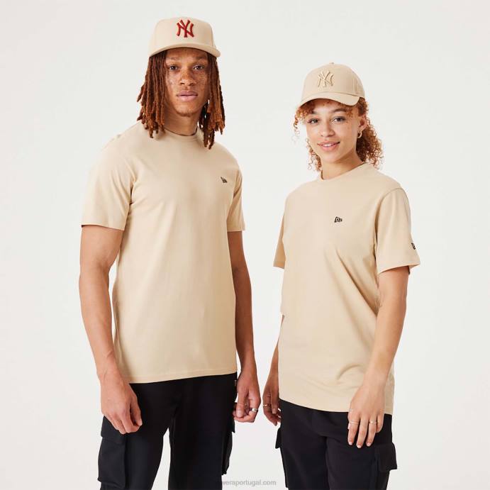 FFTN2930 New Era camiseta bege claro essencial