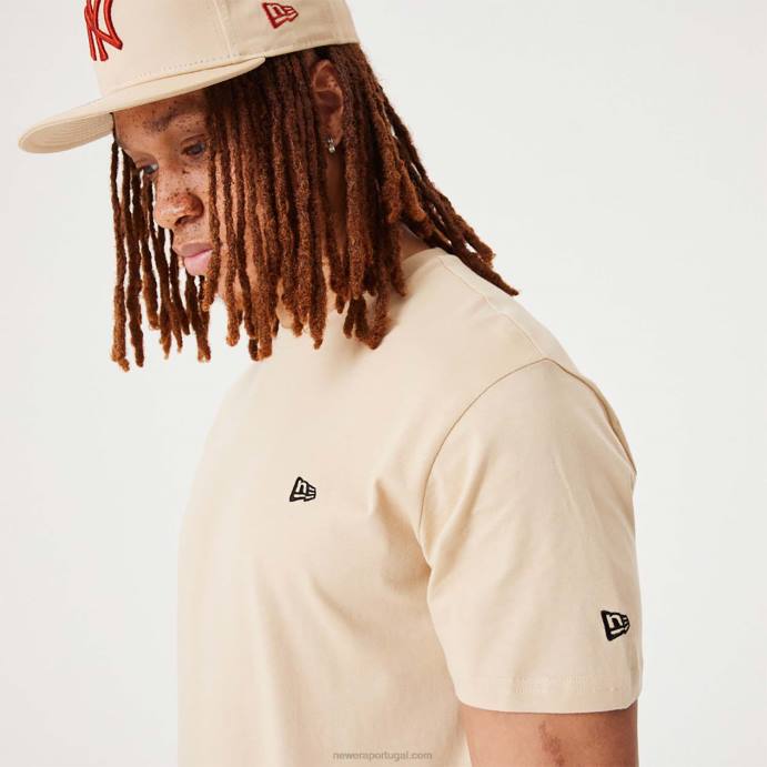 FFTN2930 New Era camiseta bege claro essencial