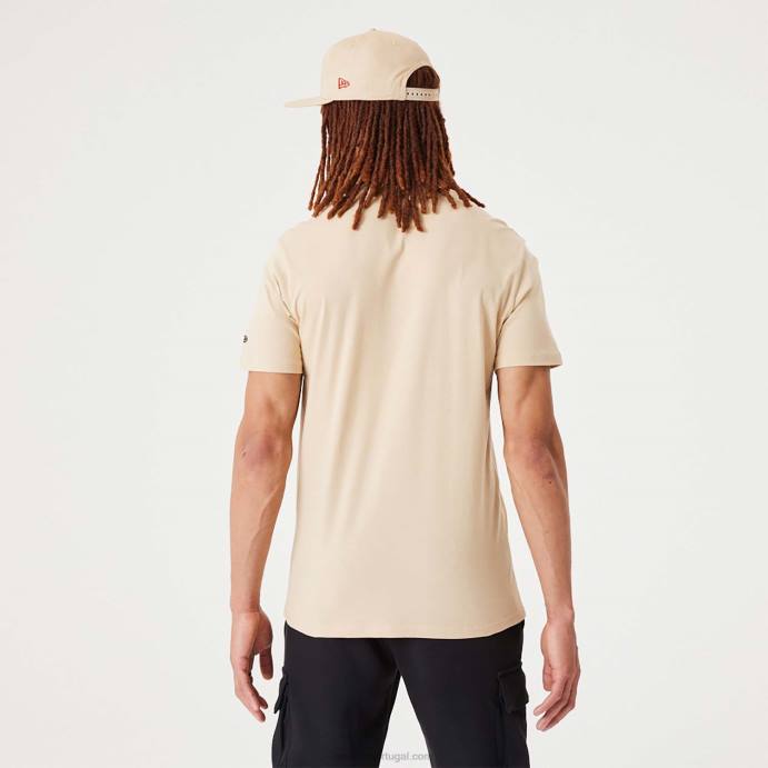 FFTN2930 New Era camiseta bege claro essencial