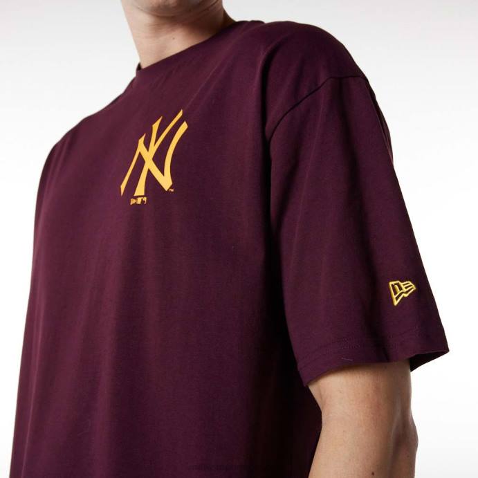 FFTN2931 New Era t-shirt oversized roxo escuro new york yankees essentials