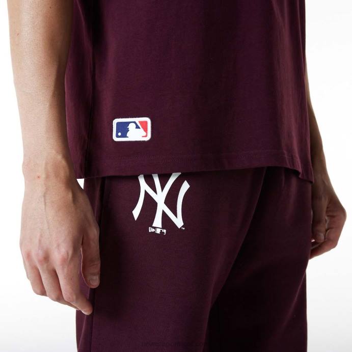 FFTN2931 New Era t-shirt oversized roxo escuro new york yankees essentials