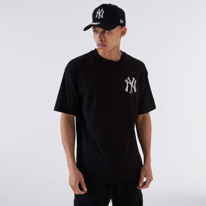 FFTN2933 New Era camiseta preta metalizada new york yankees mlb