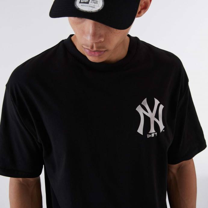 FFTN2933 New Era camiseta preta metalizada new york yankees mlb