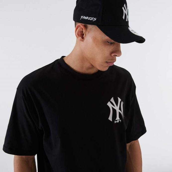 FFTN2933 New Era camiseta preta metalizada new york yankees mlb