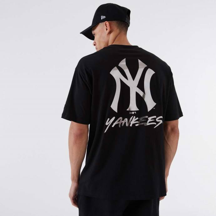 FFTN2933 New Era camiseta preta metalizada new york yankees mlb