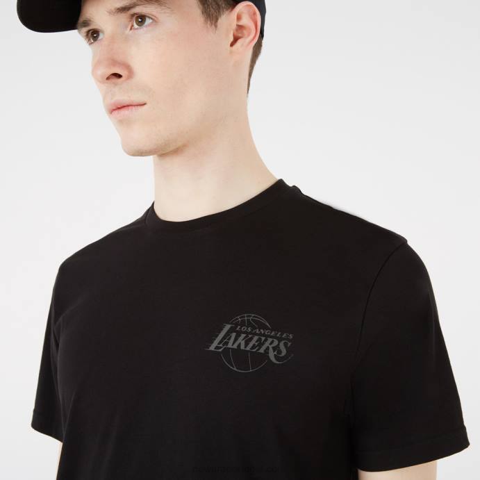 FFTN2937 New Era camiseta preta camuflada refletiva la lakers