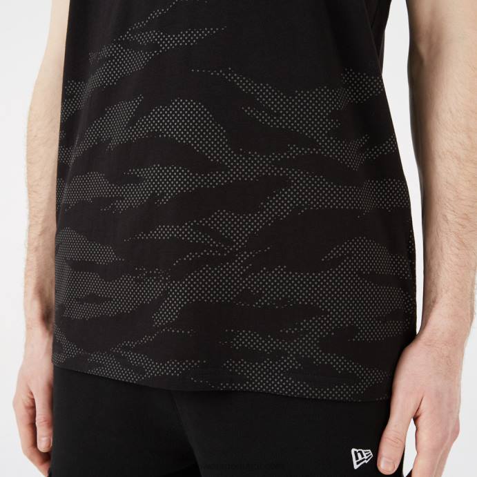 FFTN2937 New Era camiseta preta camuflada refletiva la lakers