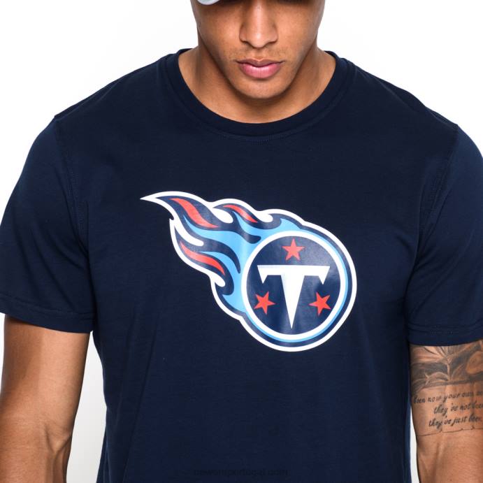 FFTN2938 New Era camiseta azul com logotipo da equipe tennessee titans