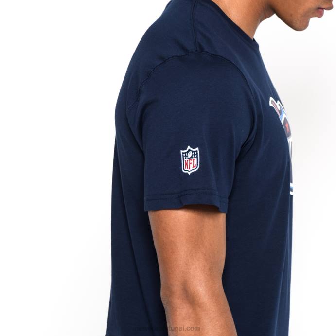 FFTN2938 New Era camiseta azul com logotipo da equipe tennessee titans