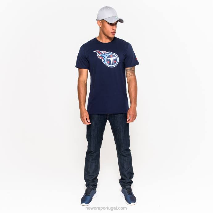 FFTN2938 New Era camiseta azul com logotipo da equipe tennessee titans