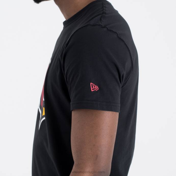 FFTN2939 New Era camiseta preta com logo do time arizona cardinals
