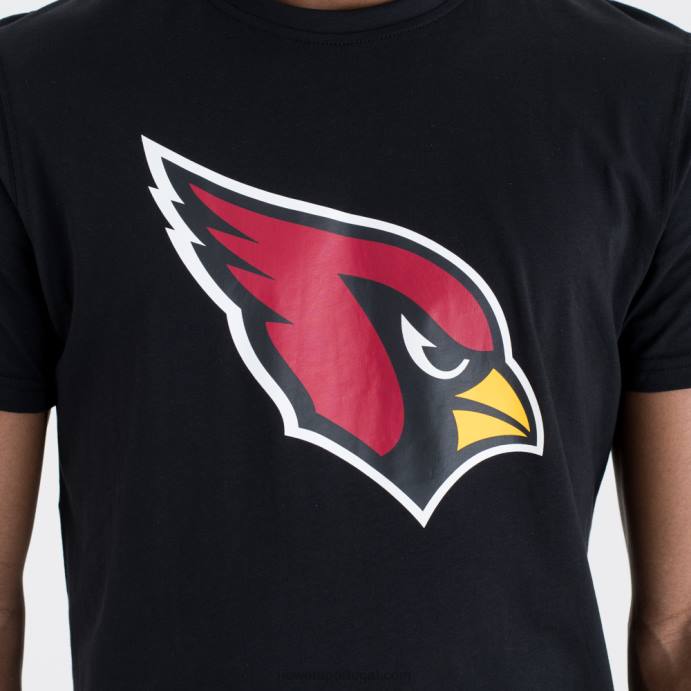 FFTN2939 New Era camiseta preta com logo do time arizona cardinals