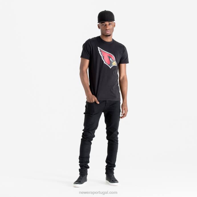 FFTN2939 New Era camiseta preta com logo do time arizona cardinals