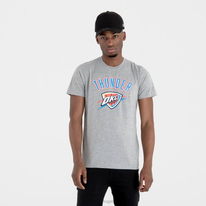 FFTN2940 New Era oklahoma city thunder camiseta cinza com logotipo do time da nba