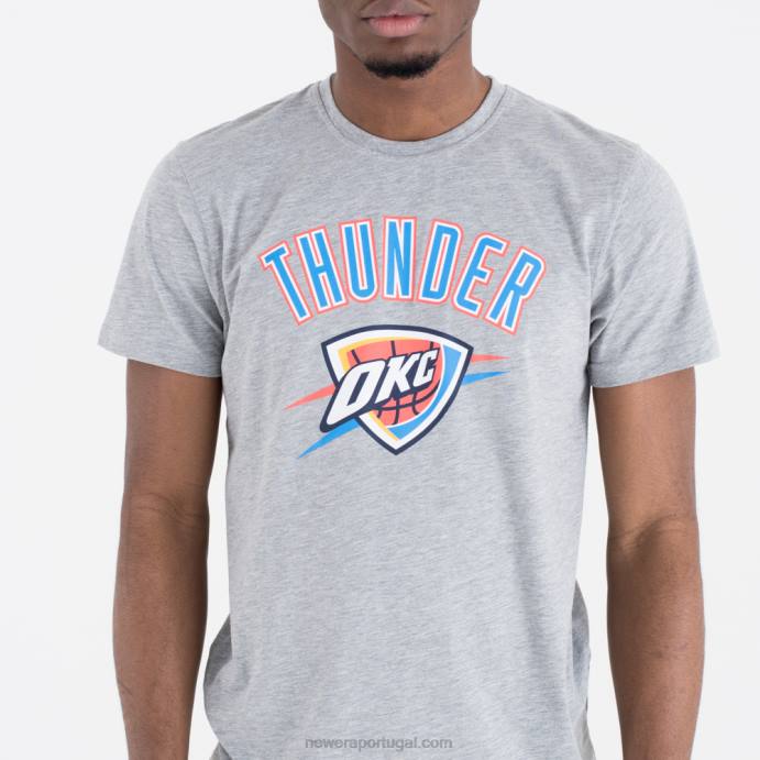 FFTN2940 New Era oklahoma city thunder camiseta cinza com logotipo do time da nba