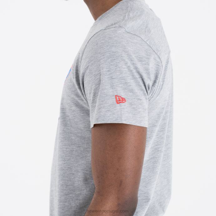 FFTN2940 New Era oklahoma city thunder camiseta cinza com logotipo do time da nba