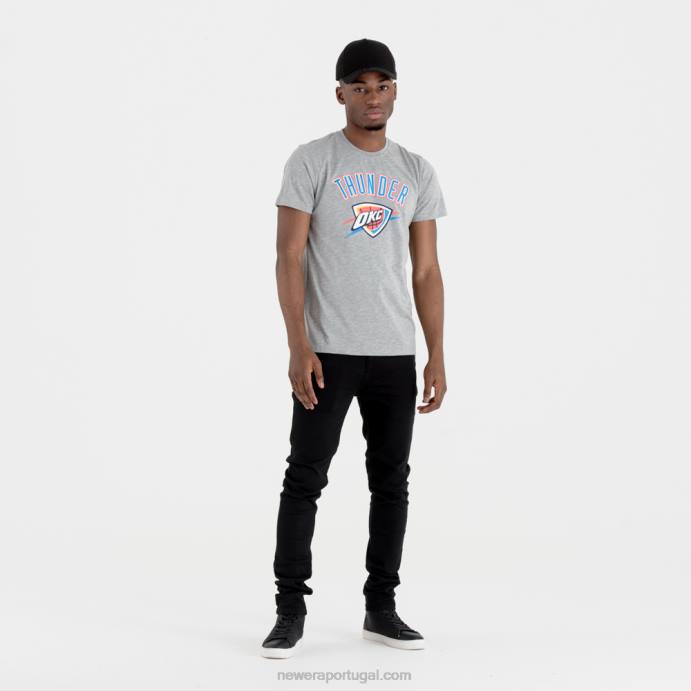 FFTN2940 New Era oklahoma city thunder camiseta cinza com logotipo do time da nba