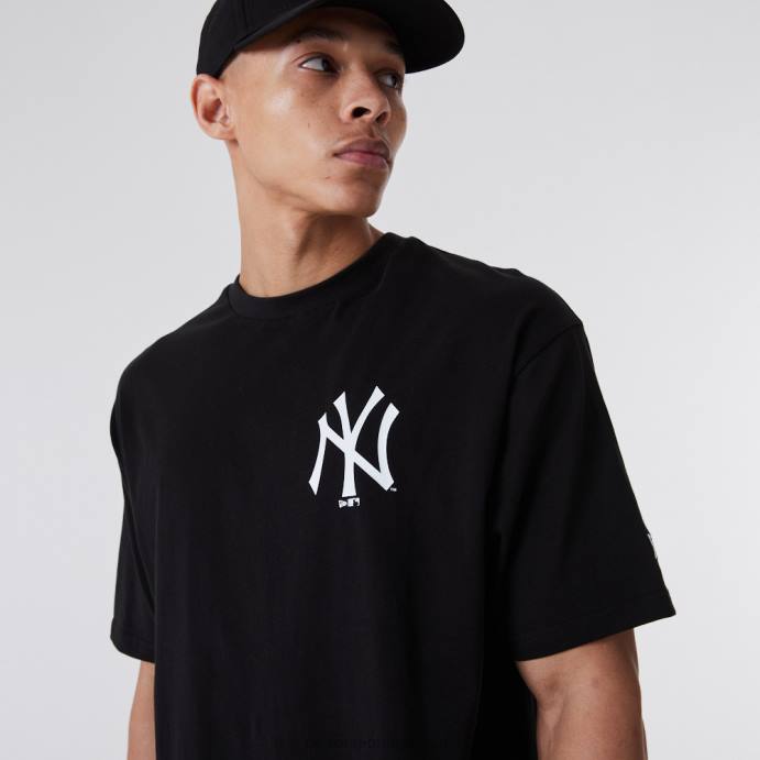 FFTN2945 New Era camiseta preta com logo do new york yankees