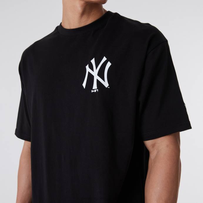 FFTN2945 New Era camiseta preta com logo do new york yankees