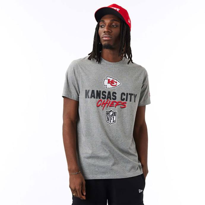 FFTN2949 New Era camiseta cinza kansas city chiefs nfl script