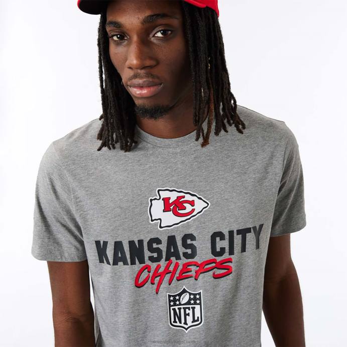 FFTN2949 New Era camiseta cinza kansas city chiefs nfl script