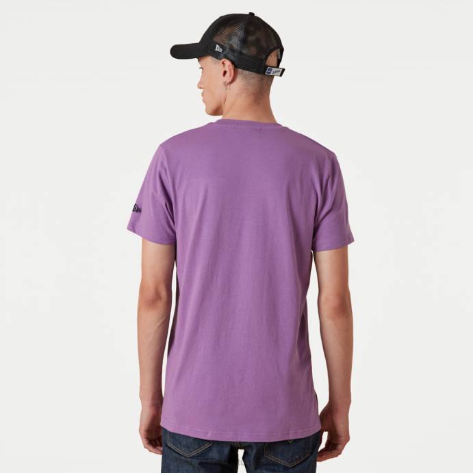 FFTN2950 New Era camiseta roxa com logo da equipe la dodgers mlb