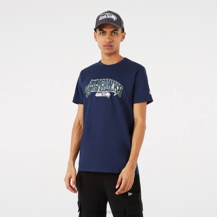 FFTN2951 New Era camiseta azul seattle seahawks nfl team logo