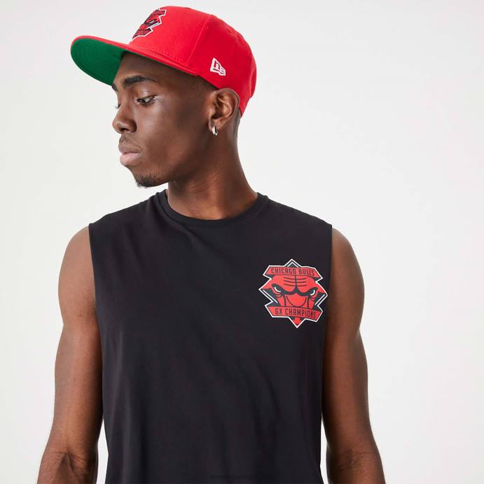 FFTN2956 New Era chicago bulls nba campeonato preto regata preta