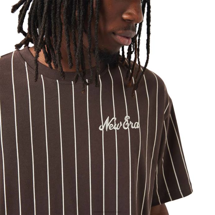 FFTN2962 New Era camiseta marrom risca de giz