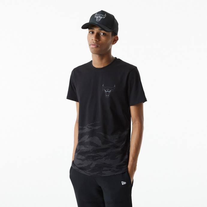 FFTN2965 New Era Chicago Bulls Camiseta refletiva camuflagem preta