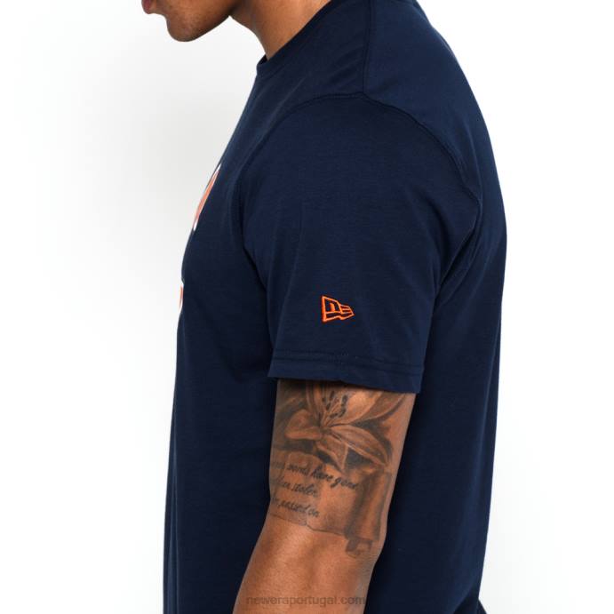 FFTN2966 New Era camiseta azul marinho com logo do time chicago bears
