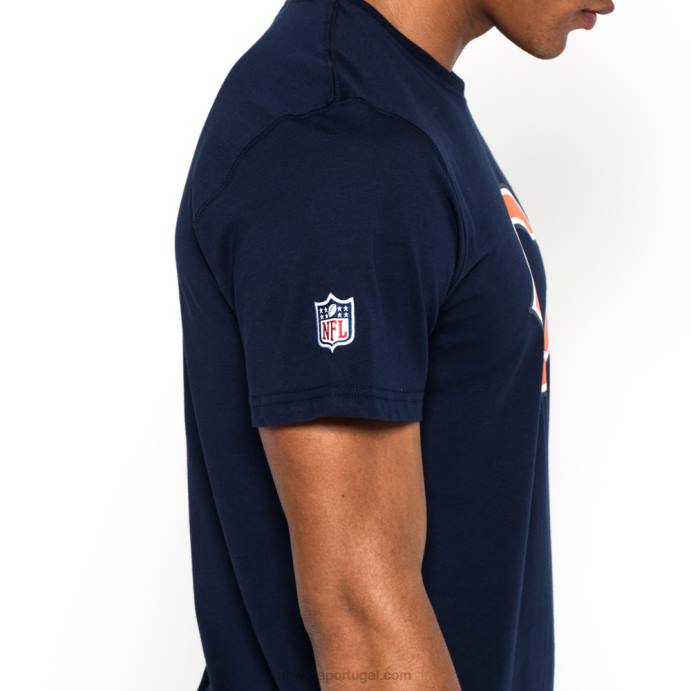 FFTN2966 New Era camiseta azul marinho com logo do time chicago bears