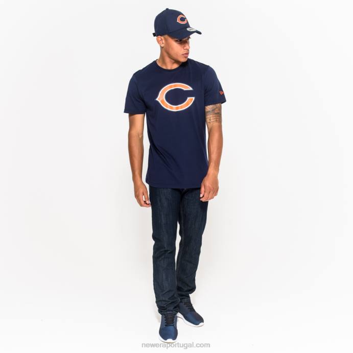 FFTN2966 New Era camiseta azul marinho com logo do time chicago bears