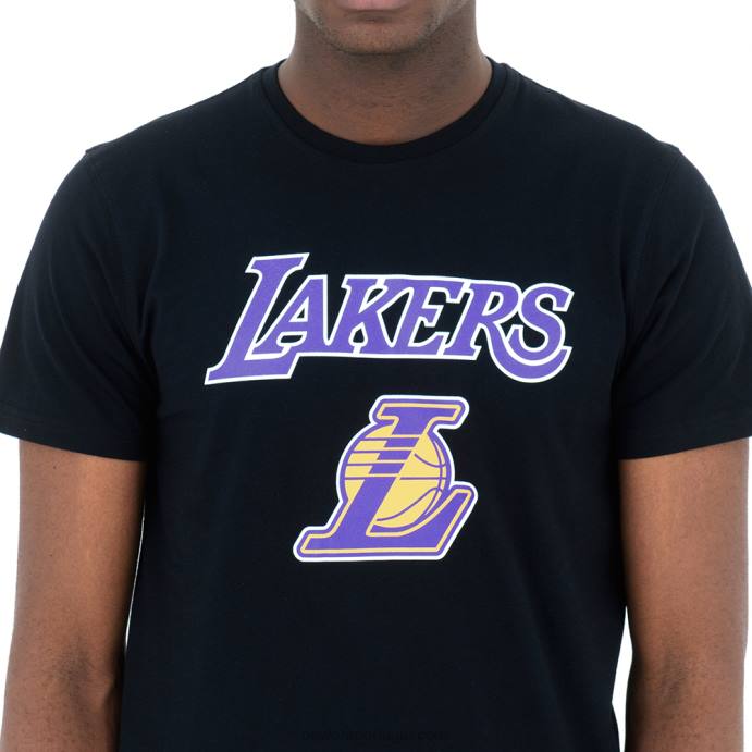 FFTN2967 New Era camiseta preta com logo da nba la lakers