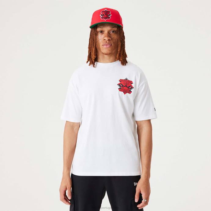 FFTN2970 New Era Chicago Bulls NBA Championship Camiseta oversized branca
