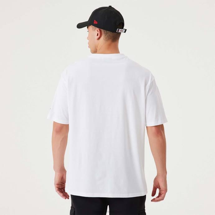 FFTN2972 New Era chicago nba drip logo bulls t-shirt branca