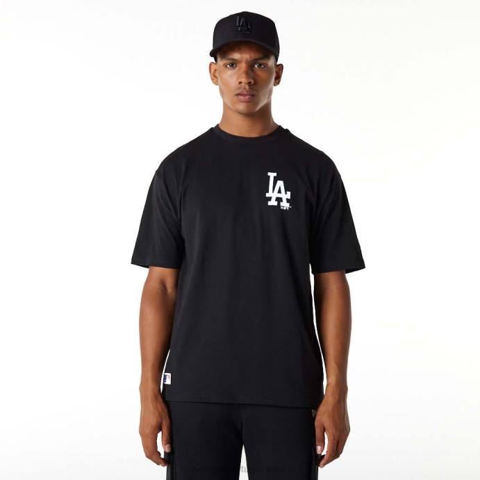 FFTN2973 New Era camiseta oversized preta la dodgers essentials