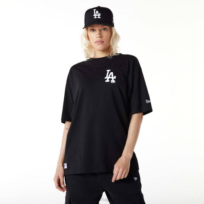 FFTN2973 New Era camiseta oversized preta la dodgers essentials