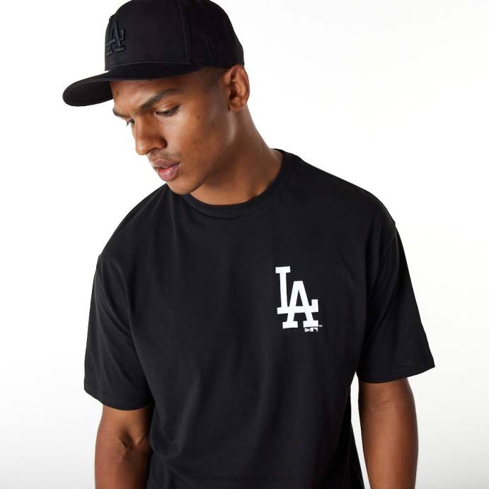 FFTN2973 New Era camiseta oversized preta la dodgers essentials