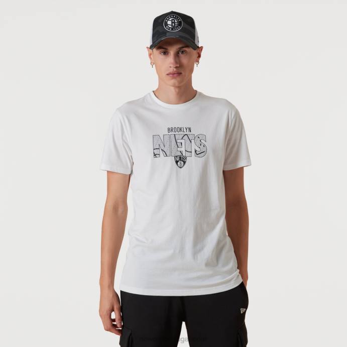 FFTN2978 New Era brooklyn nets t-shirt nba wordmark branco